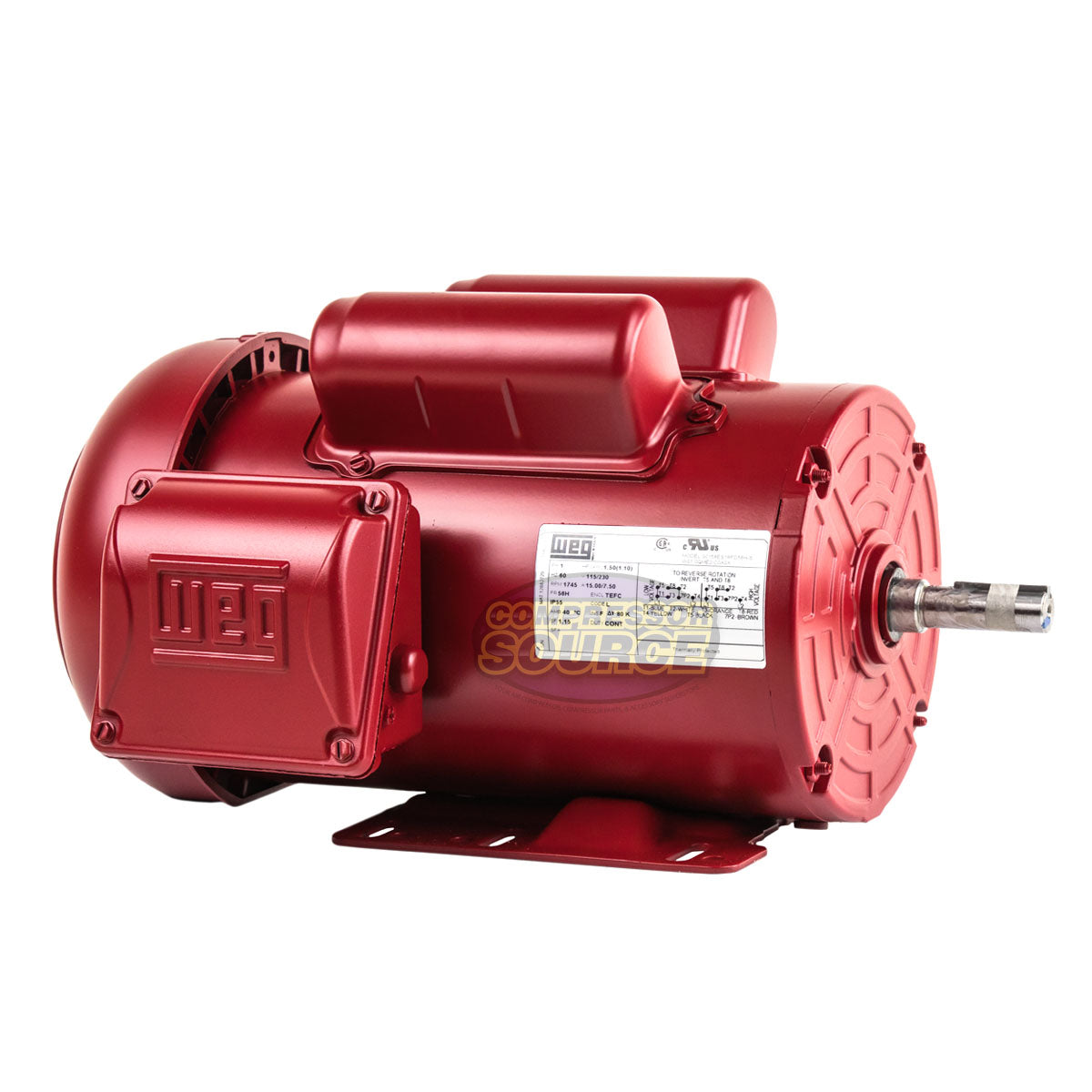 WEG 1.5 HP 1 Phase Electric Motor 1745 RPM 56H Frame 115-230V TEFC 00158ES1RFD56H-S