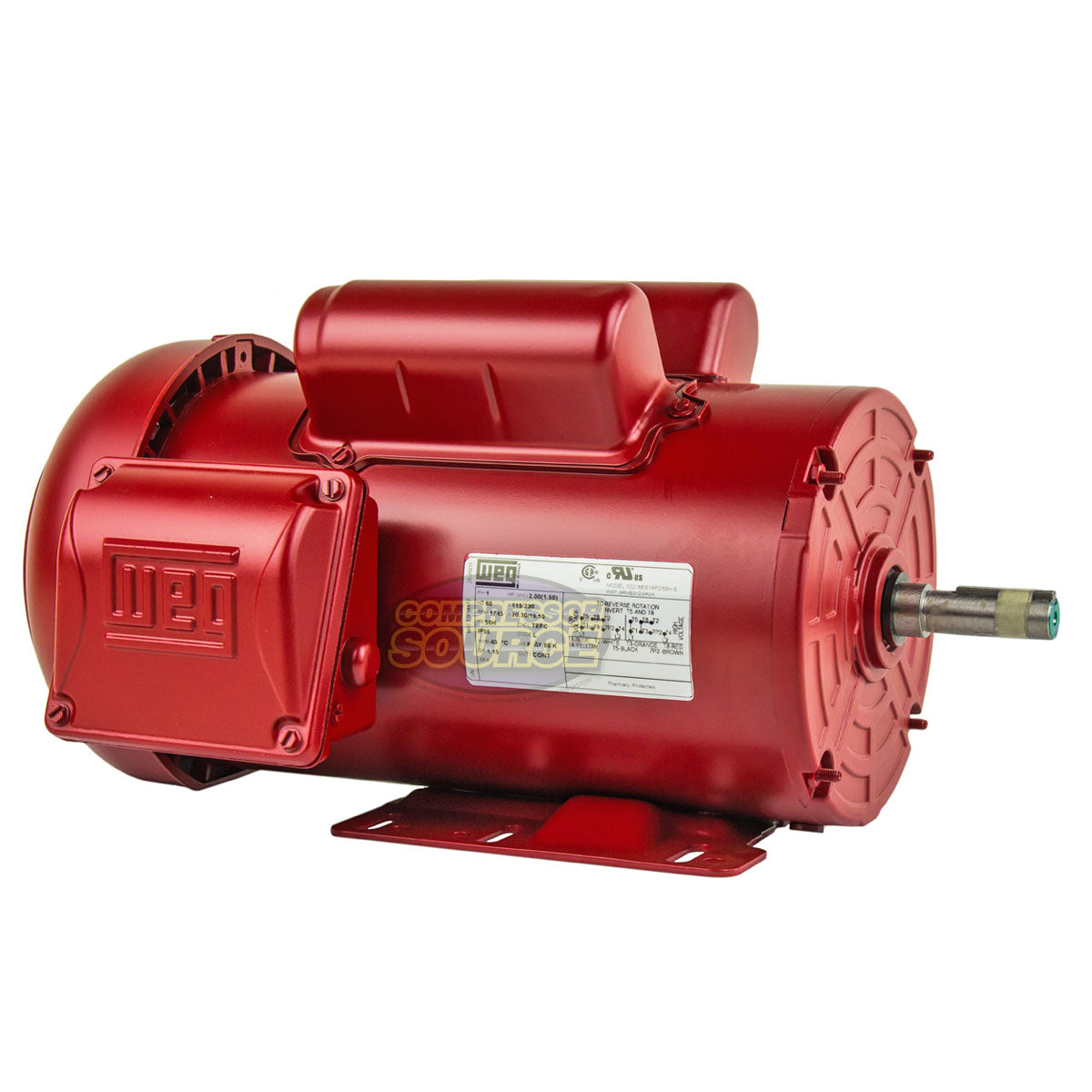 WEG 2 HP 1 Phase Farm Duty Electric Motor 1745 RPM 56H Frame 115-230V TEFC 00218ES1RFD56H-S