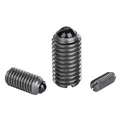 Kipp M12 Spring Plungers with Recess and Ceramic Ball, Slotted, Stainless Steel(Qty. 1), K0609.12