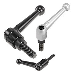 Kipp 1/2"-13x60 Adjustable Handle, Classic Ball Style, Zinc/Steel, External Thread, Black , Size 4 (Qty. 1), K0116.4A51X60
