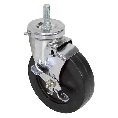 5" x 1-1/4" Swivel Threaded Stem Caster w/Brake