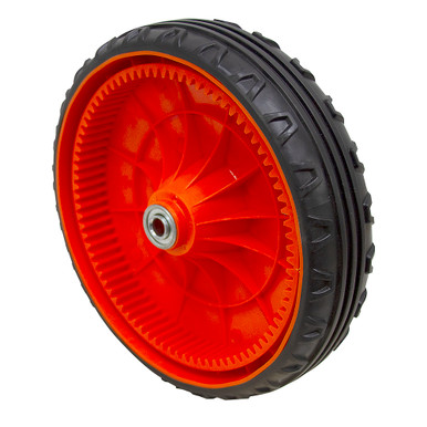 10.5" x 2.5" Rubber Black Tire w/ Orange Plastic Hub