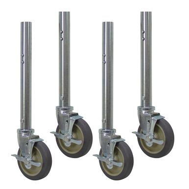 6" x 1-1/4" JARVIS Swivel Stem Caster W/ Brake Set of Four