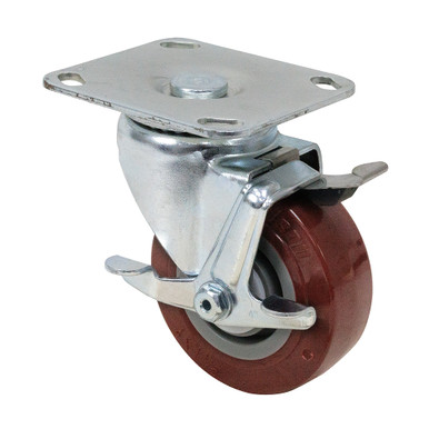 4" x 1-1/2" Swivel Plate Caster w/ Wheel Brake Colson 3.00417.901 BRK1