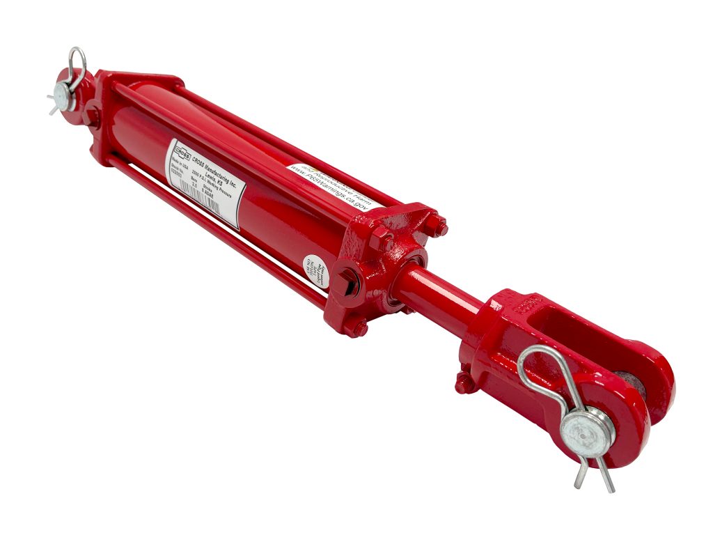 3.25" bore x 8" stroke CROSS rephasing tie rod hydraulic cylinder DR