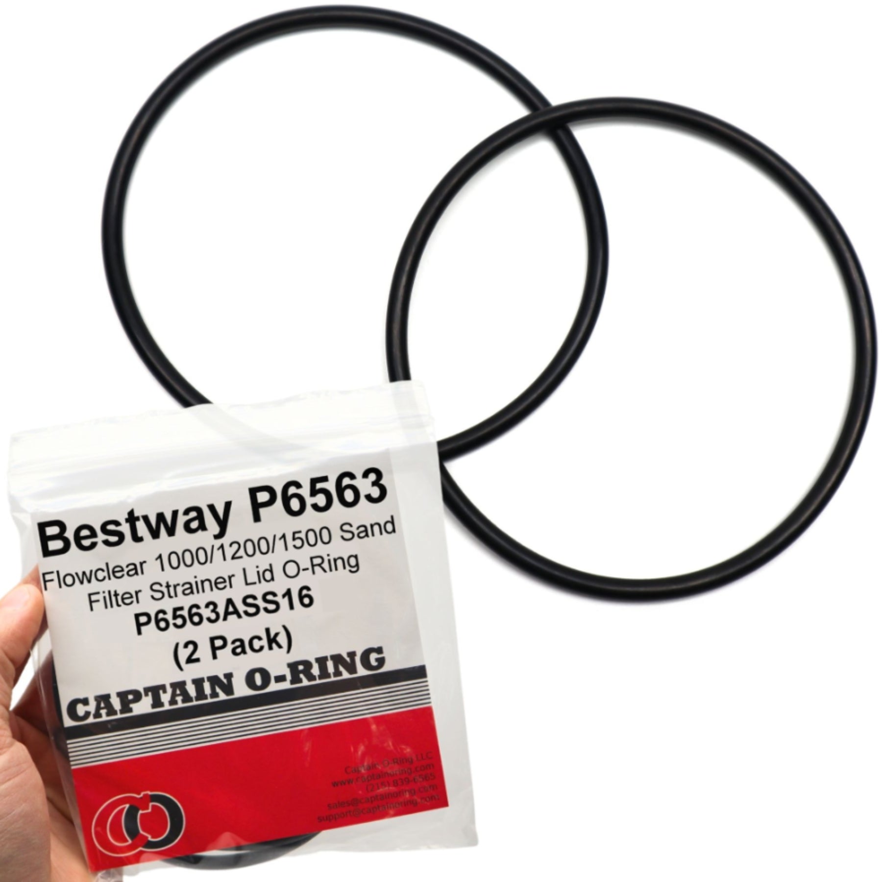 P6563 (P6563ASS16) O-Ring for Bestway Flowclear 1000/1200/1500 Sand Filter Strainer Lid (2 Pack)