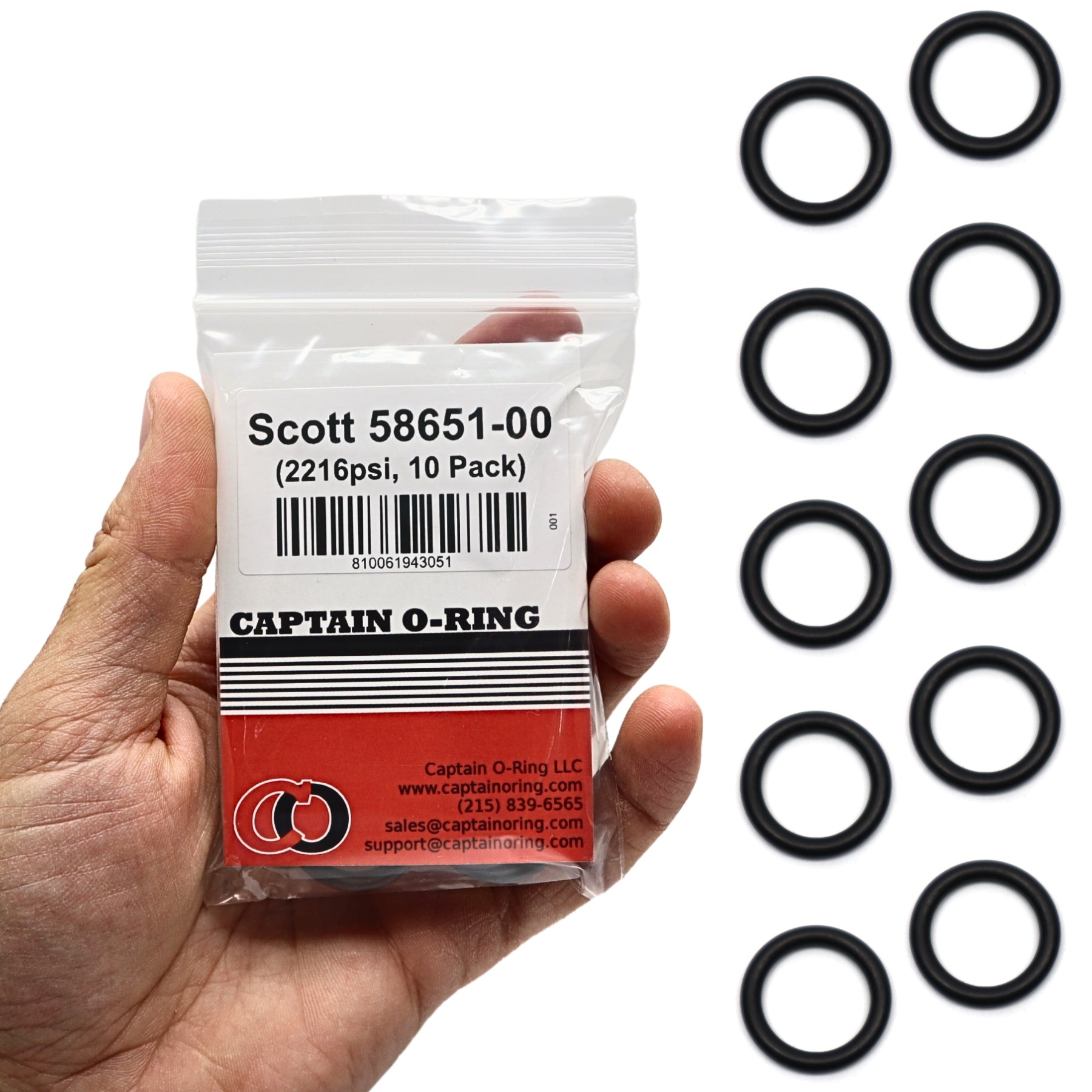 58651-00 / 633550 O-Rings for Scott Sherwood 2216psi and MSA 3000 psi SCBA Tanks(10 Pack)