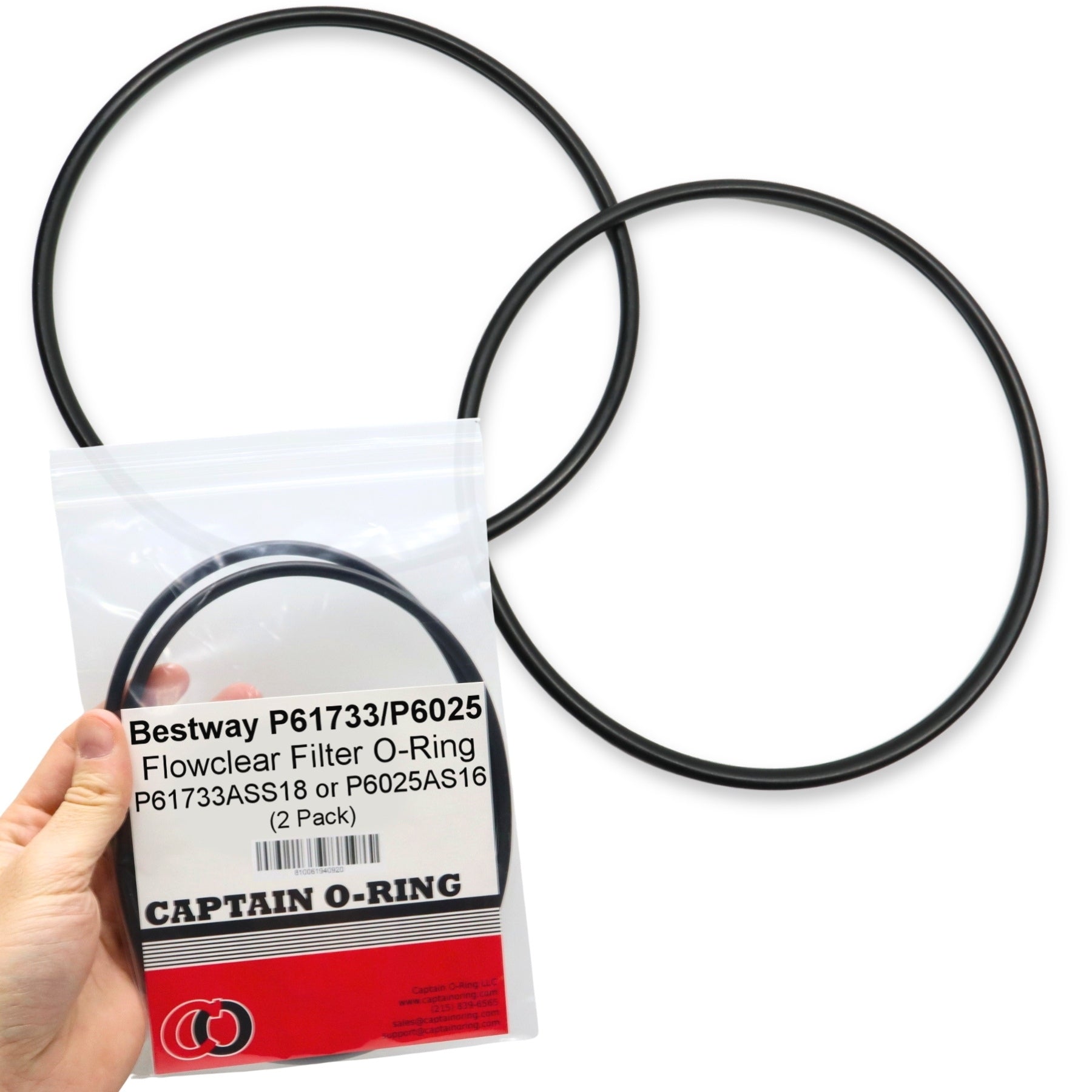 P61733/P6025 O-Ring for Bestway Flowclear Filter Pumps (2 Pack, P61733ASS18 / P6025ASS16)