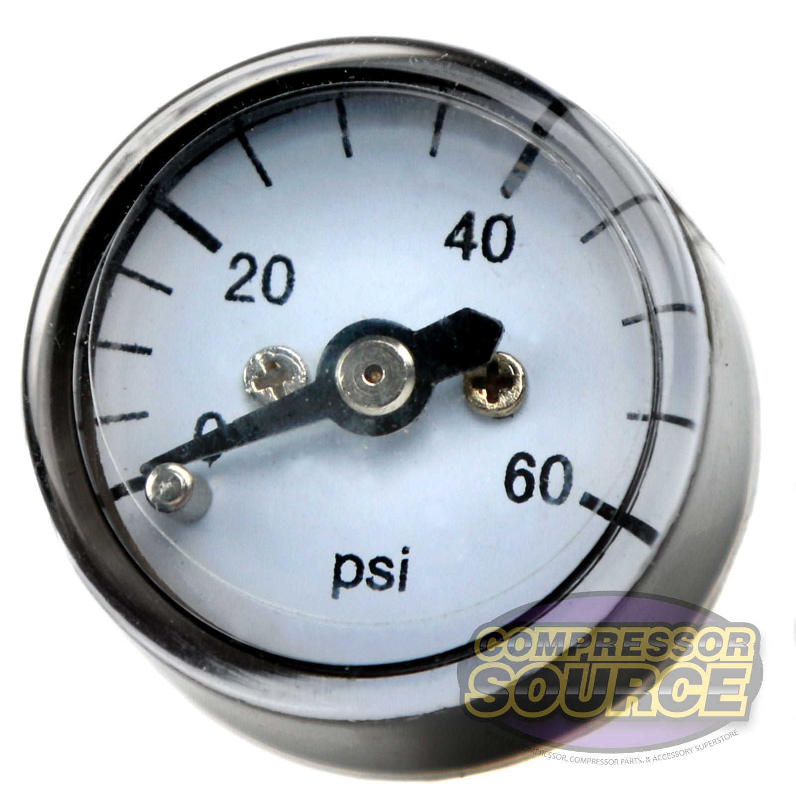 1" Face 0-60 PSI Micro Pressure Gauge 1/8" NPT Center Back Mount