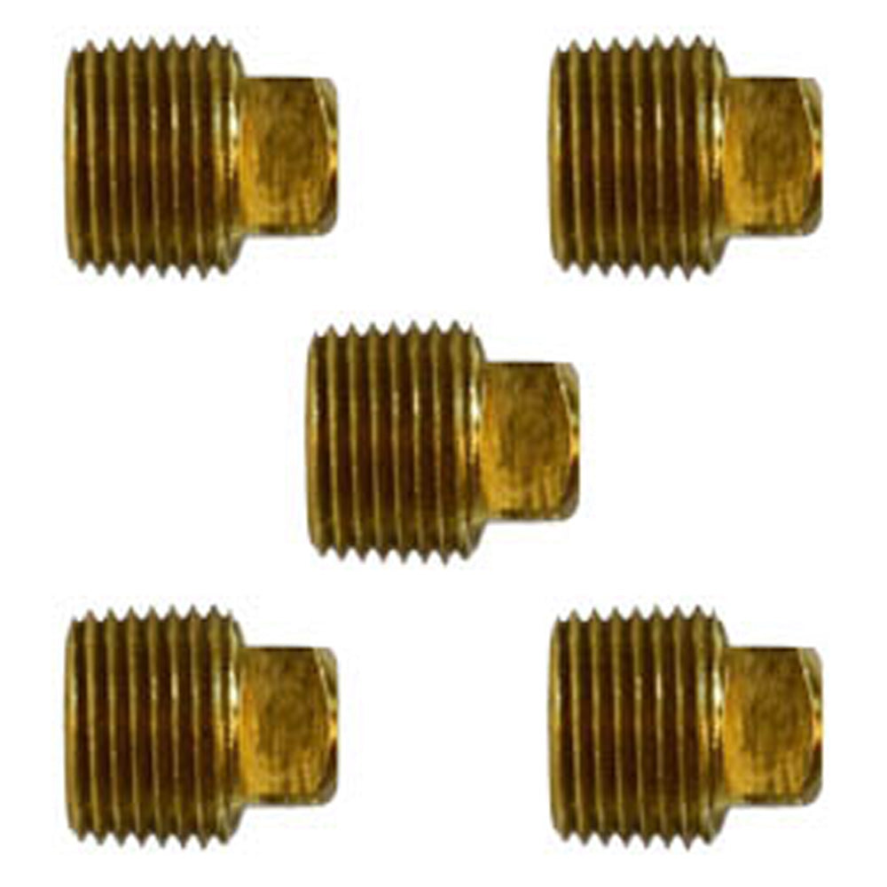 1/4" NPTF Square Head Barstock Plug Brass End Cap Pipe Fitting 5 Pack 109C