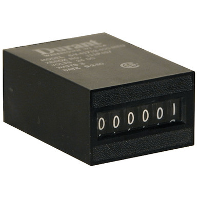 24 Volt DC 6 Digit Durant Counter White Numerals Black Background