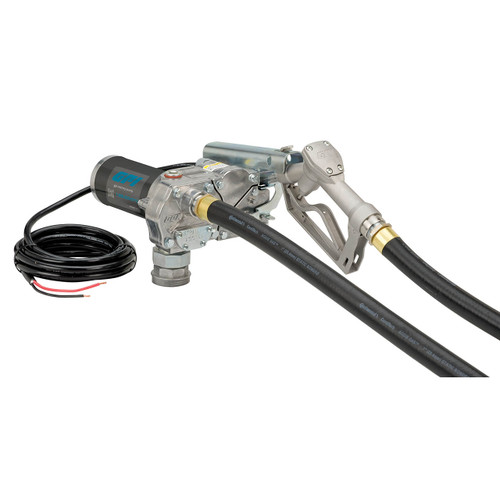 GPI M-180S 12V DC Fuel Transfer Pump w/ Manual Nozzle - 18 GPM