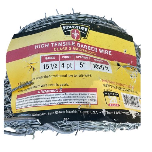 15-1/2 Gauge 4-Point High Tensile Barb Wire, 1,320 Feet