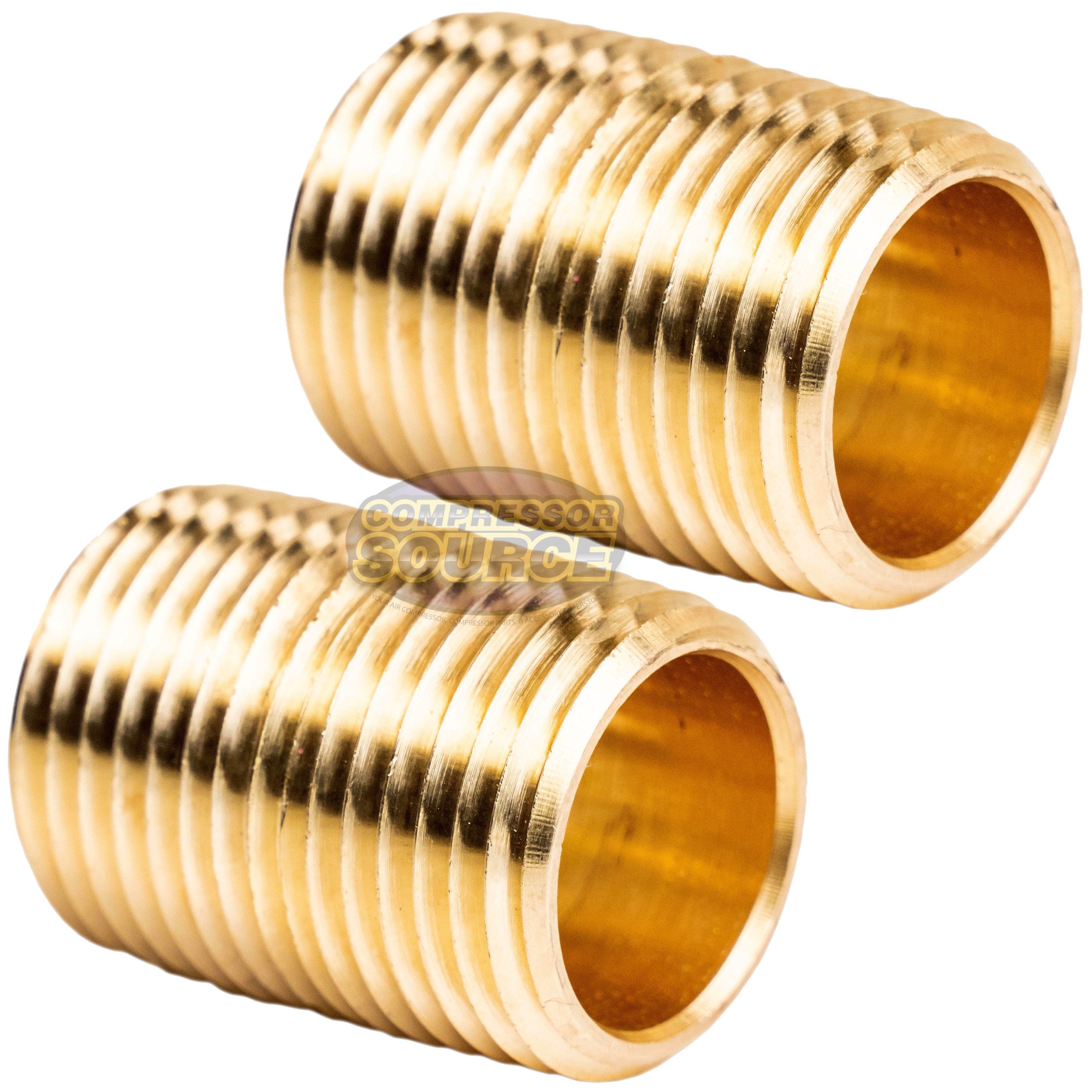 1/2" NPT X Male Close Pipe Nipples Threaded Brass Fitting Pipe Connector - 2 Pack