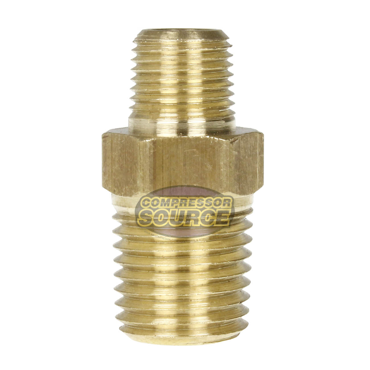1/4" x 1/8" Male NPTF Pipe Reducing Hex Nipple Brass Pipe Fitting 112RCA