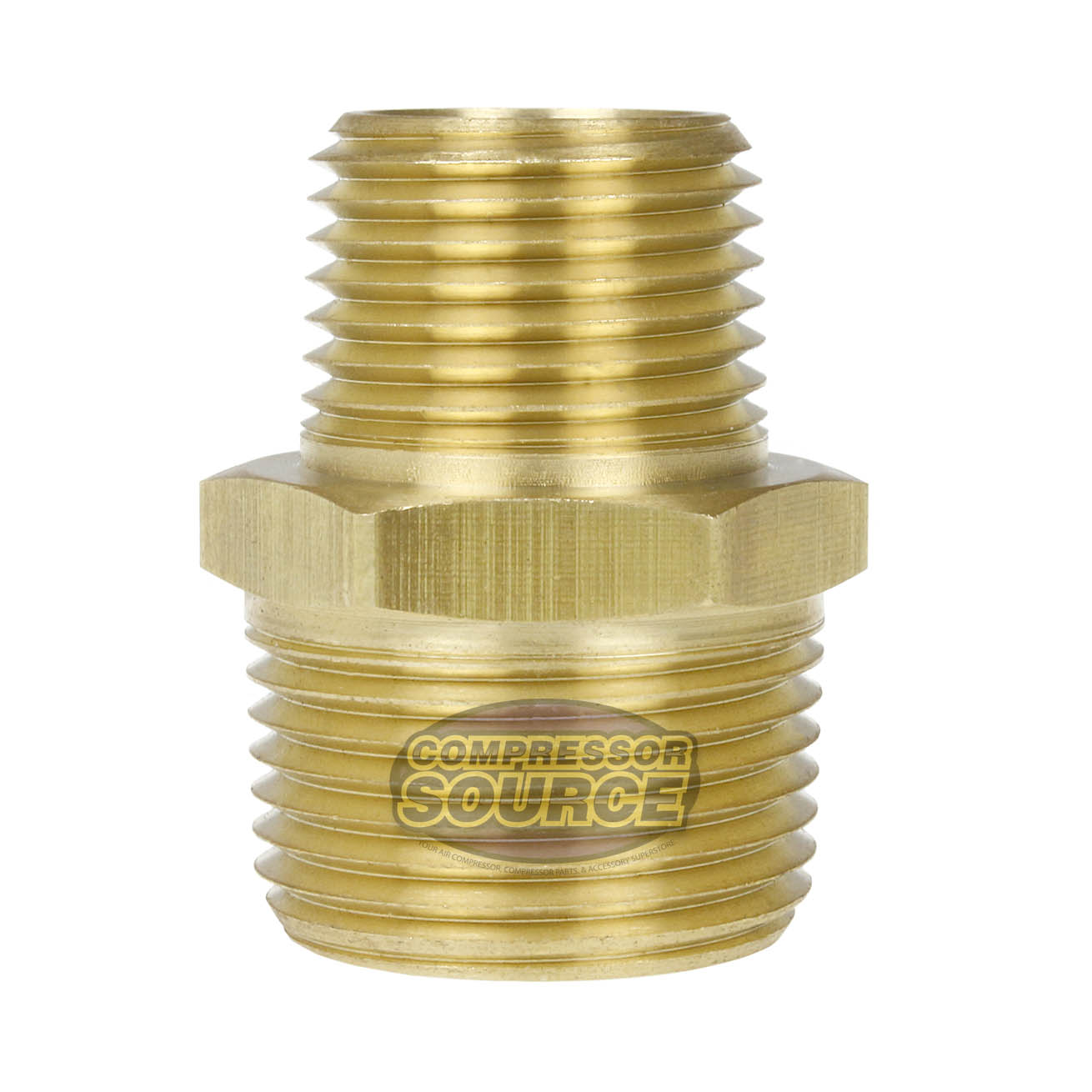 3/4" x 1/2" Male NPTF Pipe Reducing Hex Nipple Solid Brass Pipe Fitting 112RJF