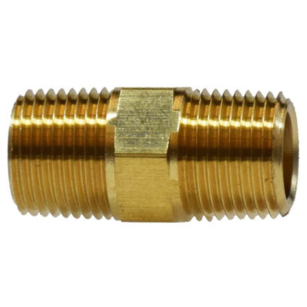 1/2" Male NPTF Hex Nipple Brass Straight Pipe Fitting 1200 PSI