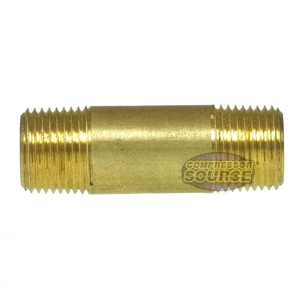 3/8" NPT 2" Yellow Brass Nipple Extension 1200 PSI 117E2