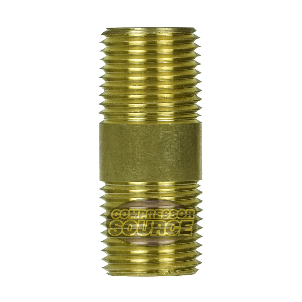1/2" NPT 2" Yellow Brass Nipple Extension 1200 PSI 117F2