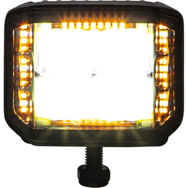 12-24 Volt DC 4" Wide LED Edgeless Clear Flood Light with Amber Strobe Buyers Products 1492242