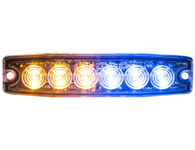 12-24 Volt DC Amber/Blue Ultra Thin 5" LED Strobe Light Buyer Products 8892208