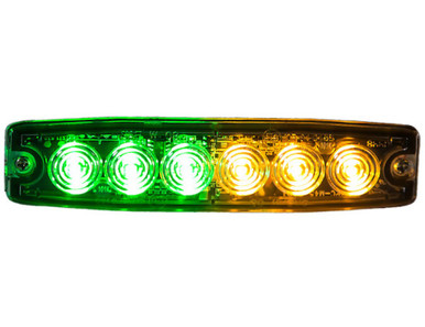 12-24 Volt DC Green/Amber Ultra Thin 5" LED Strobe Light Buyer Products 8892210