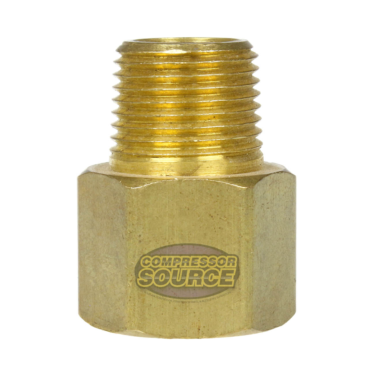 3/8" x 3/8" Female NPTF x Male NPTF Solid Brass Extension Adapter Pipe Fitting
