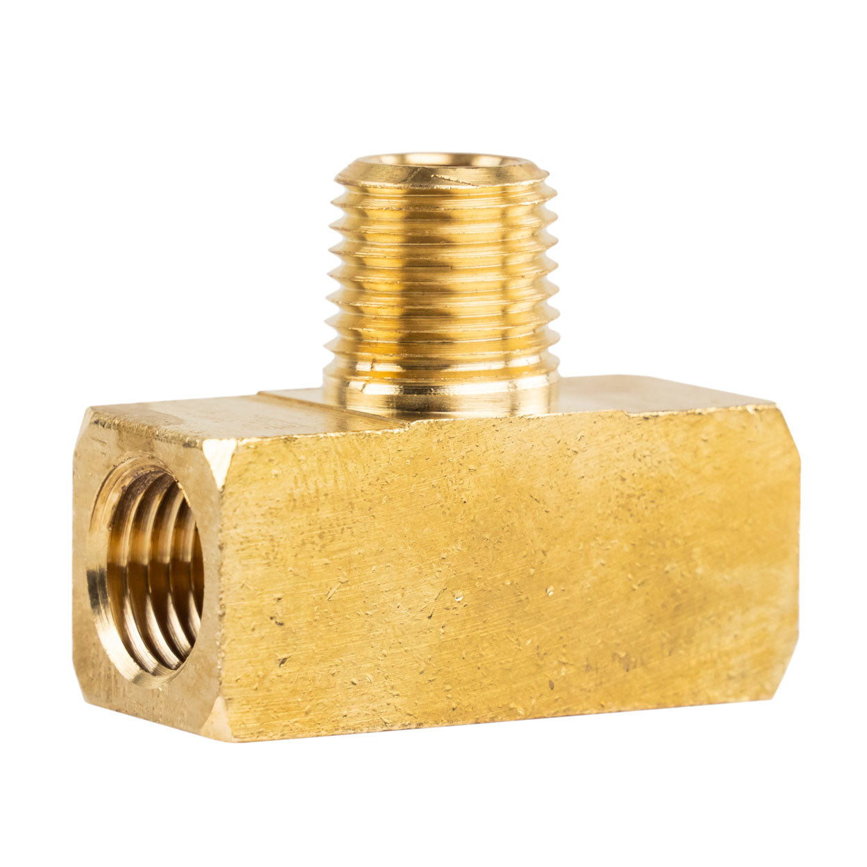 Male Branch Tee 1/4" MNPT x 1/4" FNPT Brass Union Tee Pipe Connector