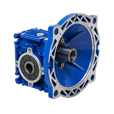 Aluminum Right Angle Worm Gear Reducer, 30 mm C.D., 80/1, 56C Input Flange, Hollow Bore Output Worldwide ALM30-80/1-56C