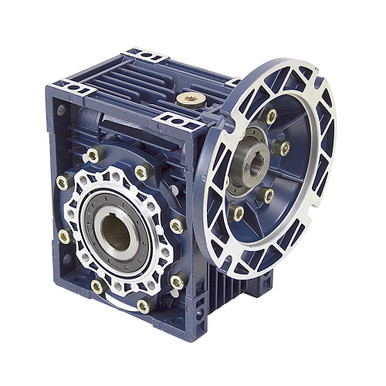 Aluminum Right Angle Worm Gear Reducer, 63 mm C.D., 20/1, 145TC Input Flange, Hollow Bore Output Worldwide CALM63-20/1-145TC
