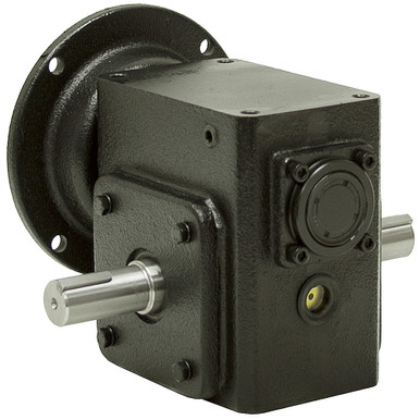 60:1 Right Angle Cast Iron Worm Gear Reducer 0.60 HP 56C Dual Output Worldwide HDRF-206-60-DE-56C