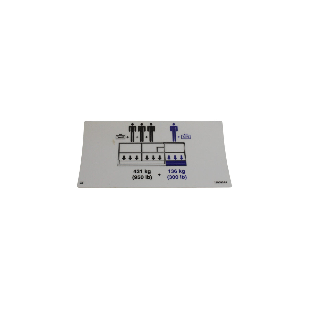 138083-OEM - LABEL, PLATFORM CAPACITY 1250