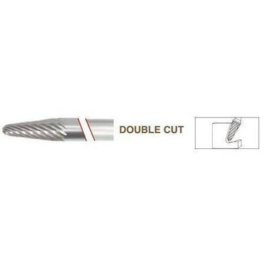 SL-5NF Taper Shape Radius - 14 degree Included Angle, Premium Carbide Burr, Aluma Cut, Norseman Drill #19289