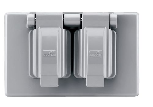 Two Cover Plastic Protective Wall Plate For Receptacle W/ Snap Cover