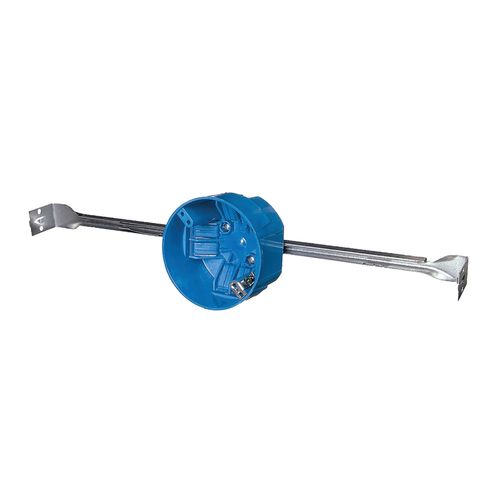 Round Ceiling Electrical Box 4" W/ Adjustable Bar Hanger