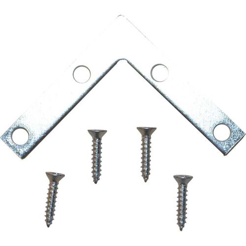 Flat Corner Bracket, 2 In., Iron 4 Pack