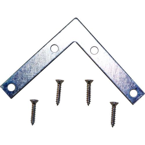 Flat Corner Bracket, 3 In., Iron 4 Pack