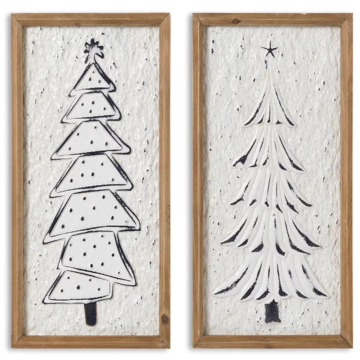 15.75" Framed Rustic Christmas Tree Wall Art