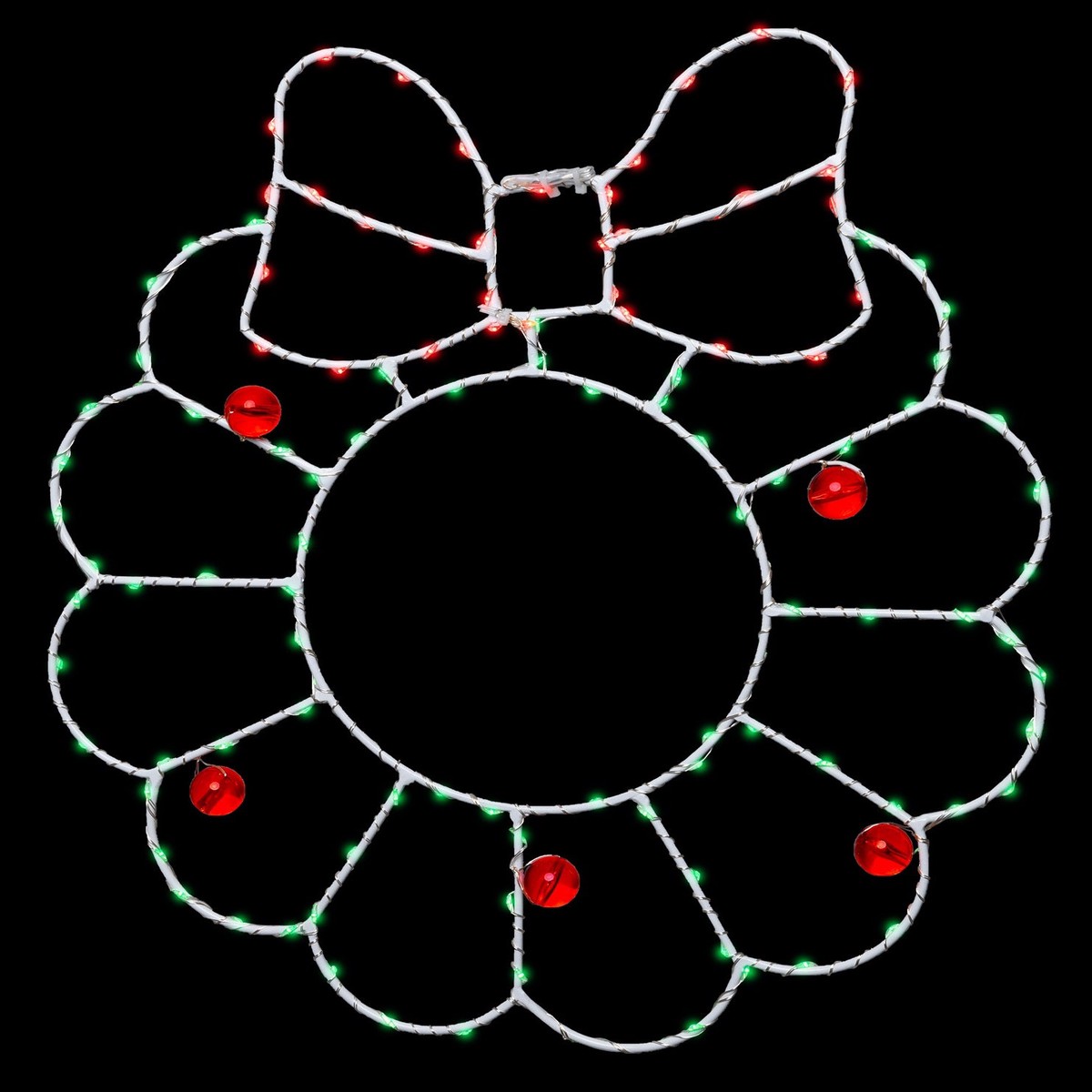 15" LED Wreath with Bow Silhouette Decoration