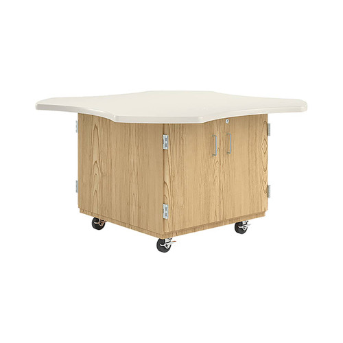 Diversified Spaces Intermix Mobile Workstation, Oak, 2-Door