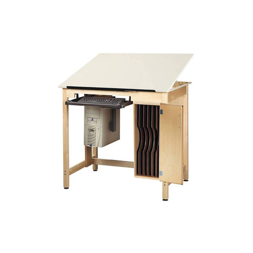 Diversified Spaces 1-Piece Adjustable Drawing Table w/Board Storage