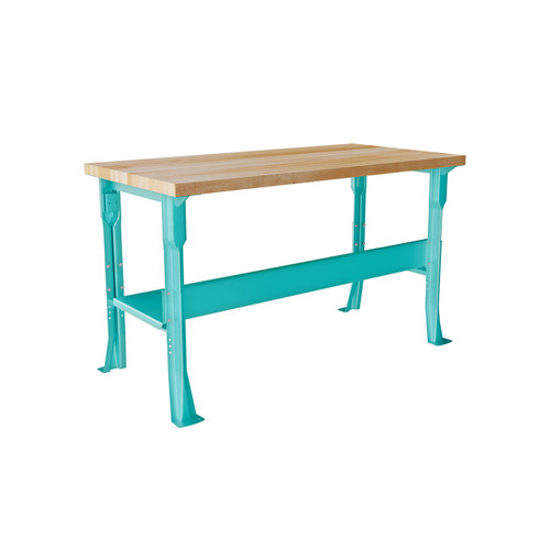 Diversified Spaces Maple Top Industrial Workbench, 60"W x 30"D, Aqua