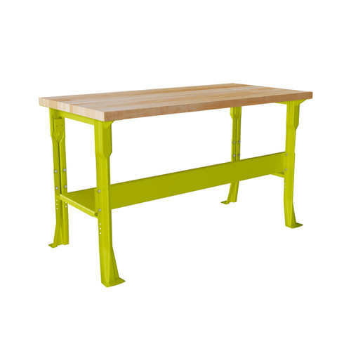 Diversified Spaces Maple Top Industrial Workbench, 72"W x 36"D, Lime