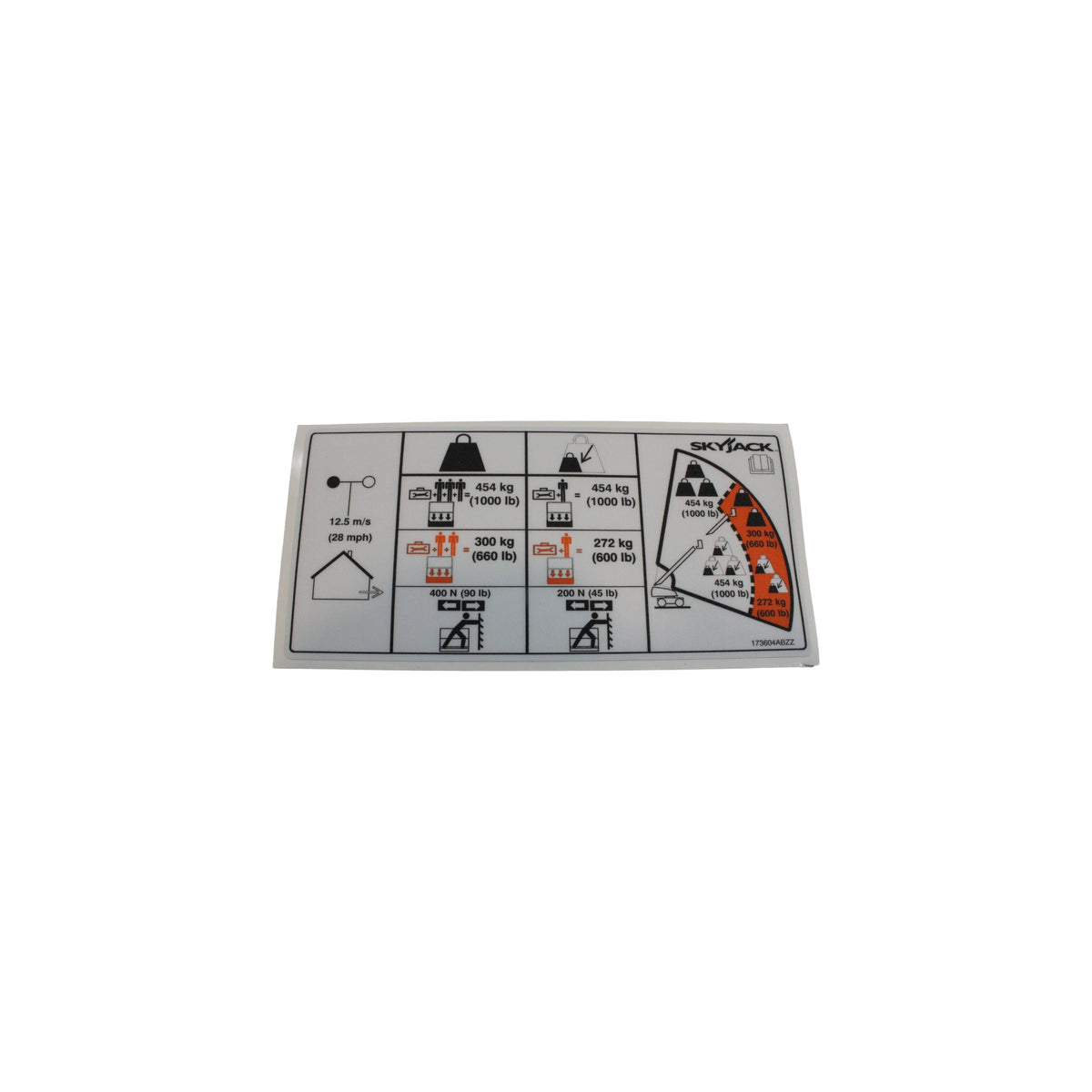173604-OEM - LBL CAPACITY DUAL 1000/660/600