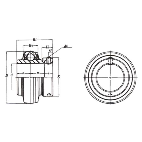 WPS 107-GRC Bearing With Locking Collar 1 7/16" Bore Diameter