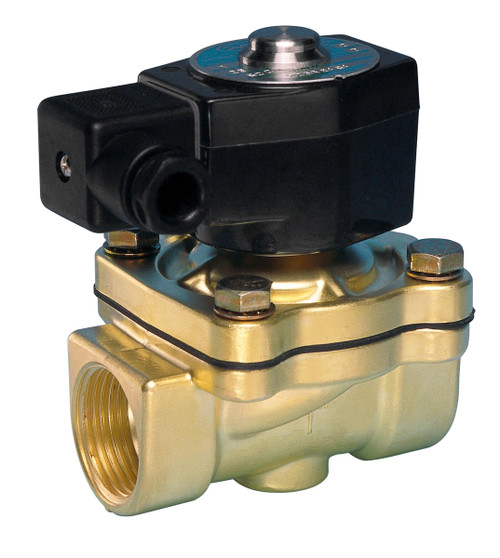 Jefferson Valves 1335 Series Brass Explosion Proof Normally Closed 2-Way Solenoid Valves - 3/8 in., 24V DC Voltage