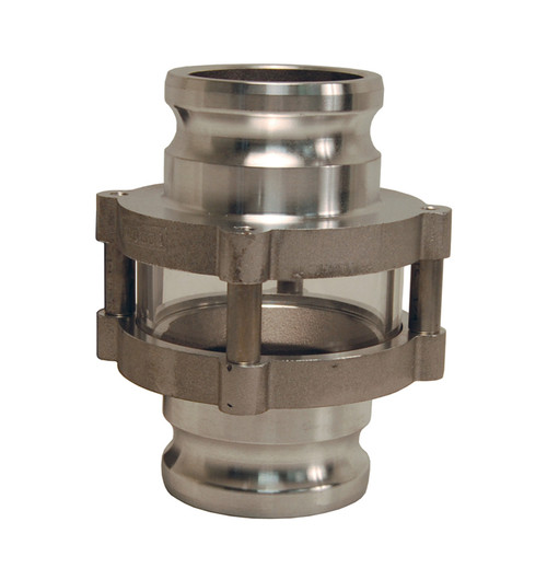 Dixon Aluminum 4 in. x 4 in. Adapter x Adapter In-Line Sight Glass