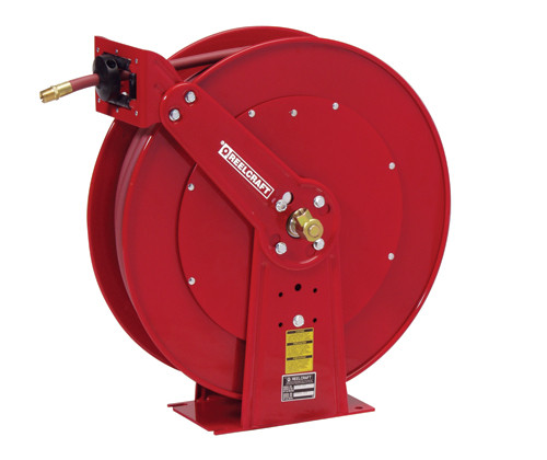 Reelcraft 81100 OLP Dual Pedestal Air Hose Reel - 3/8 in. x 100 ft. - Reel & Hose
