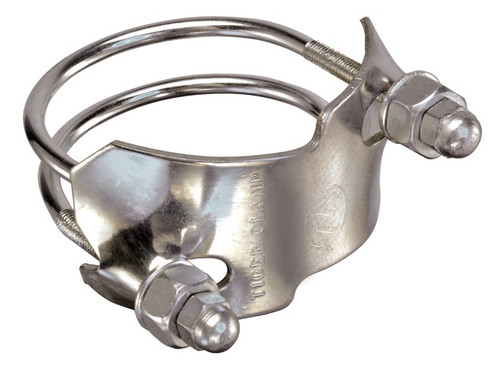 Kuriyama 2 in. Stainless Steel Spiral Double Bolt Tiger Clamp - Counterclockwise