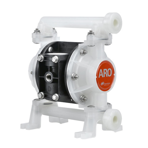 ARO Compact Series 3/8 in. NPT Polypropylene Air Diaphragm Pump w/ PTFE with Santoprene Backup Diaphragms, PTFE Balls & Acetal Seats